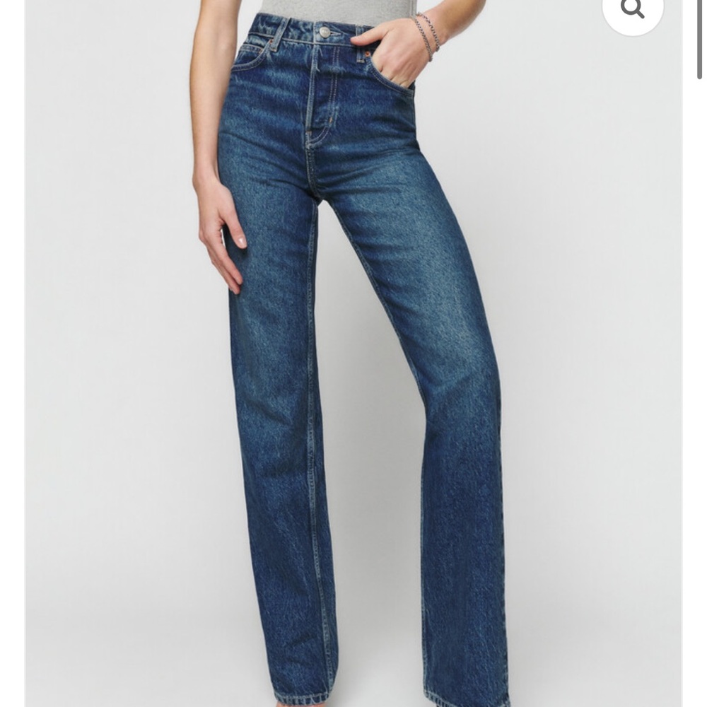 Reformation Cynthia high rise straight jean